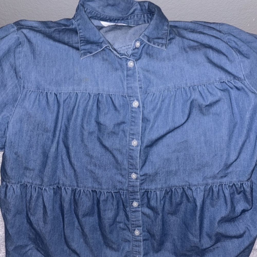 Time and Tru women’s denim style blouse sz large - Picture 6 of 7